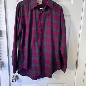 Men's Westella Button-Down Plaid Shirt, Size 15 (Small)